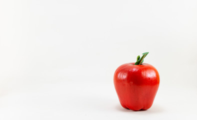 Apple plastic Toy fruits on white background