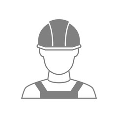 Builder in hemlet icon. Vector Illustration