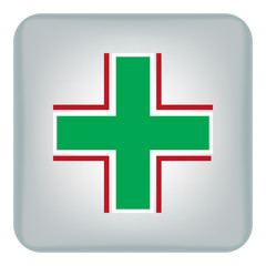 Obraz premium Vector image icons with green cross