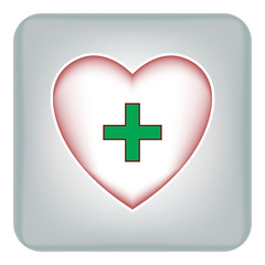 Obraz premium Vector image of the heart icons with a green cross