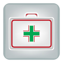 Vector image icons with suitcase for medical equipment with a cross