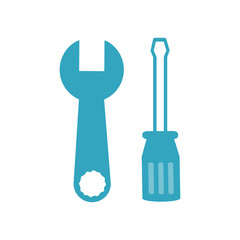 Screwdriver and Wrench icon. Vector Illustration