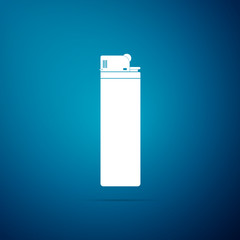 Lighter icon isolated on blue background. Flat design. Vector Illustration