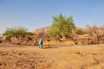 Village on the area of the Sahel in North Chad
