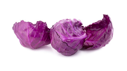 Purple cabbage isolated on white background