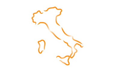 Fototapeta na wymiar Stylized sketch map of Italy
