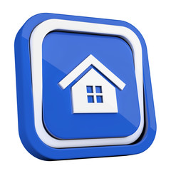 ikona plastikowa 3D niebieski kwadrat pierścień