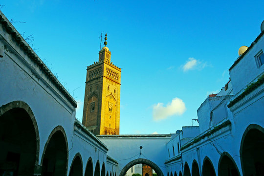 Mosque and Historic buildings in Habous, Casablanca, MOROCCO.