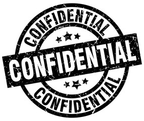 confidential round grunge black stamp