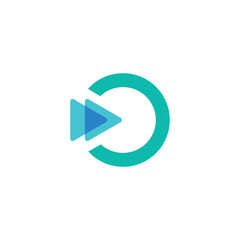 media logo design for play, music and digital