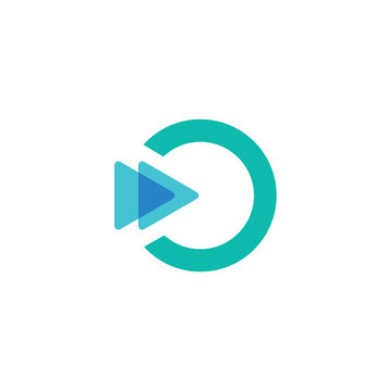 media logo design for play, music and digital