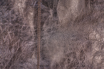 dark Natural brown leather texture with stitches