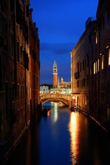 Obraz na płótnie Canvas Venice canal night San Giorgio Maggiore