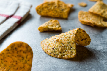 Triangle Corn Chips with Poppy Seeds