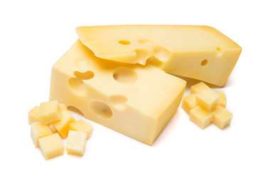 cheddar cheese isolated on white background