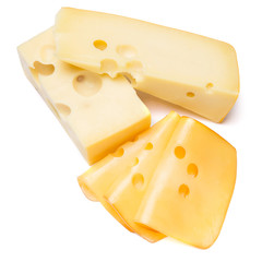 cheddar cheese isolated on white background