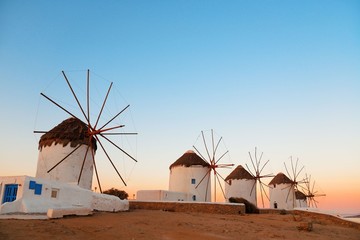 Mykonos windmill sunset