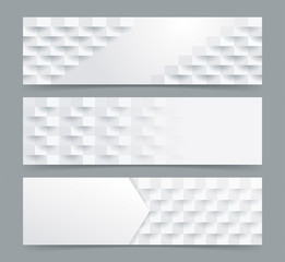 Obraz premium Set of modern horizontal white banners.