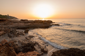 Fototapeta premium A beautiful sunrise in the renega of Oropesa