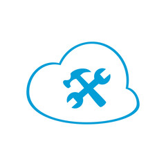 Hammer and Wrench icon. Vector Illustration