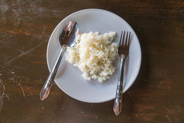 Boiled rice set.