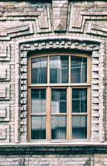 window of an old building close-up
