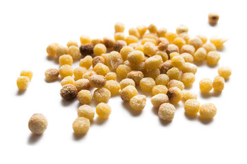 Raw Fregola, typical Sardinian Pasta with durum wheat