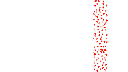 Heart confetti background with pink glitter. Valentines day. Vector frame. Hand drawn texture. Love theme for poster, gift certificate, banner. Wedding and bridal template with heart confetti.