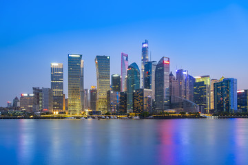 Fototapeta na wymiar Shanghai the Bund Lujiazui architectural landscape nightscape and city skyline