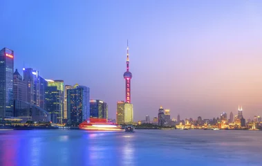 Foto op Plexiglas Shanghai the Bund Lujiazui architectural landscape nightscape and city skyline © 昊 周