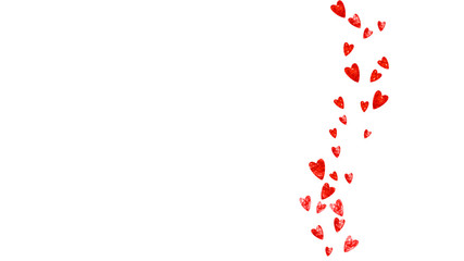 Bridal background with pink glitter hearts. Valentines day. Vector confetti. Hand drawn texture. Love theme for voucher, special business banner. Bridal background template with heart.