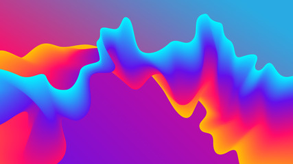 Abstract Gradient Wavy Background. Futuristic Paint Blend Effect. Fluid Shapes Template Design. Vector EPS 10