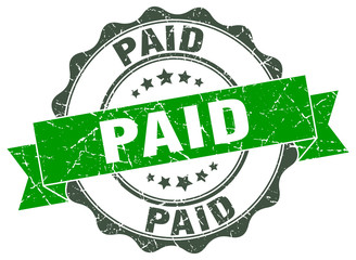 paid stamp. sign. seal