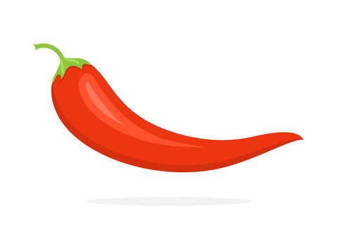 Chili pepper flat icon, hot spicy red chilli flat design