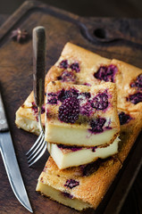 Breton far - french pudding with BlackBerry.