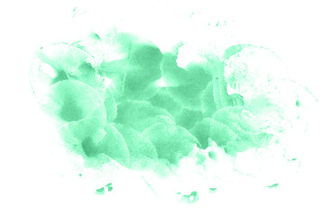 Abstract watercolor background hand-drawn on paper. Volumetric smoke elements. Jolly Green color. For design, web, card, text, decoration, surfaces.