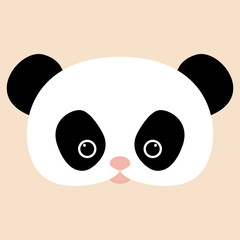 Fototapeta premium panda face head vector illustration flat style front