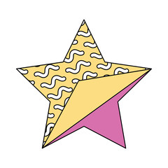 star with memphis style over white background, colorful design. vector illustration