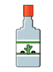 tequila bottle icon over white background, colorful design. vector illustration