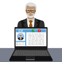 Fototapeta na wymiar Job interview concept with business cv resume
