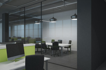 Stylish coworking office interior
