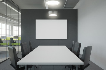 Modern meeting room with billboard