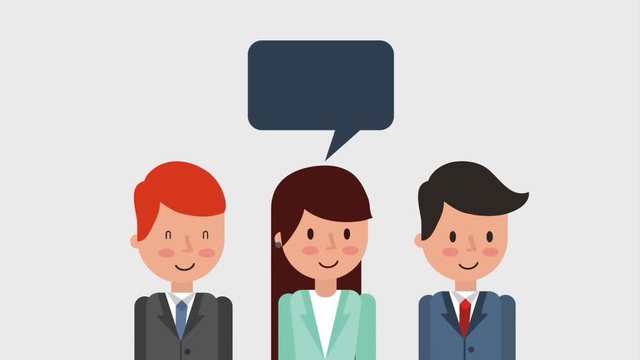 businesspeople group talking conversation team animation hd