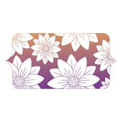 colorful Rectangular ornament with beautiful flowers design. vector illustration