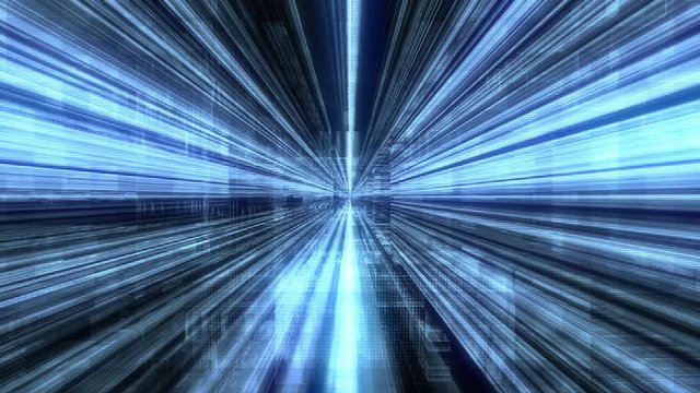 Future Tech 0182: Futuristic data abstraction with streaming numbers, letters and digital flux (Loop).