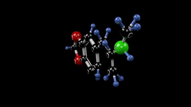 Ecstasy molecule. Molecular structure of MDMA, methylenedioxymethamphetamine, psychoactive drug. Alpha channel. 
