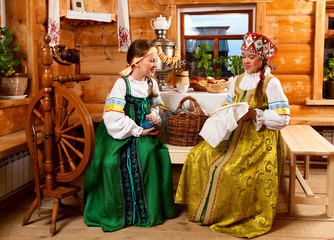 Party in a village in the old style