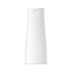 Vector white glossy plastic bottle with cap