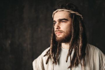 Portrait of man in the image of Jesus Christ