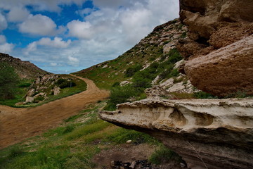 Fototapeta premium West Kazakhstan. Canyon Tamshala on the Mangyshlak Peninsula